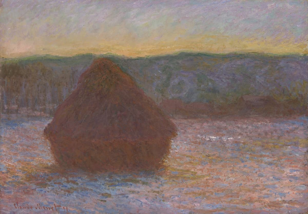 Stack of Wheat (Thaw, Sunset), 1890–1891